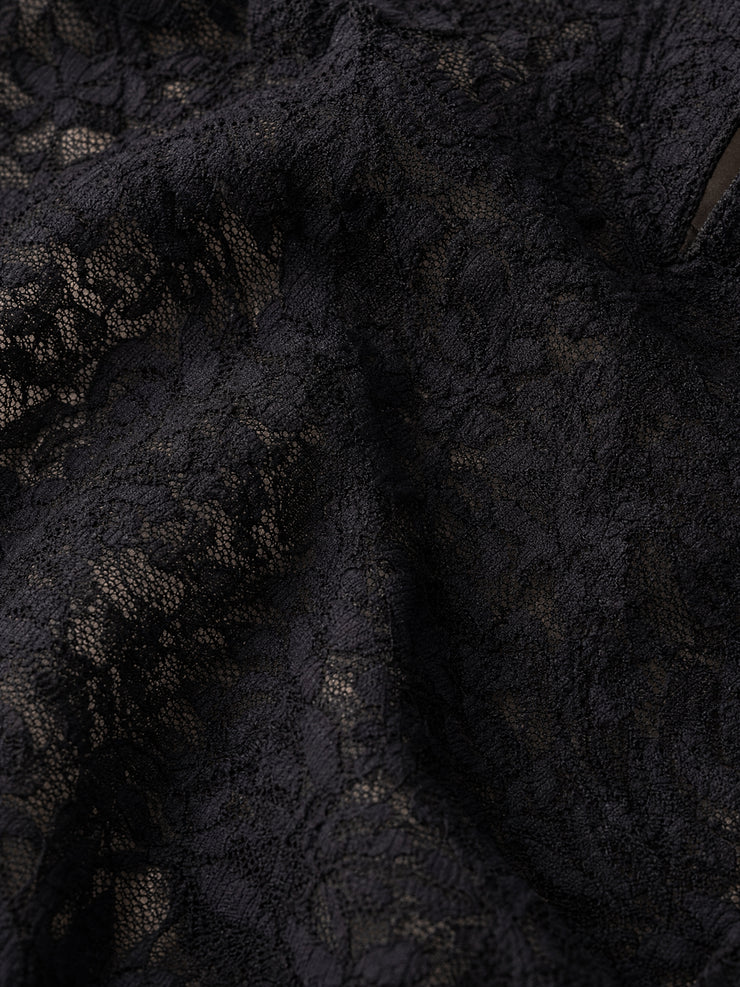 Tops Night Out Floral Lace Top Black