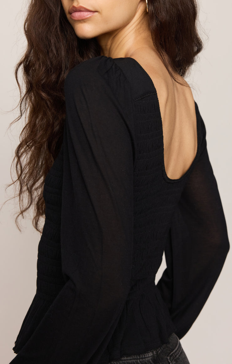 Carey Smocked Peplum Top
