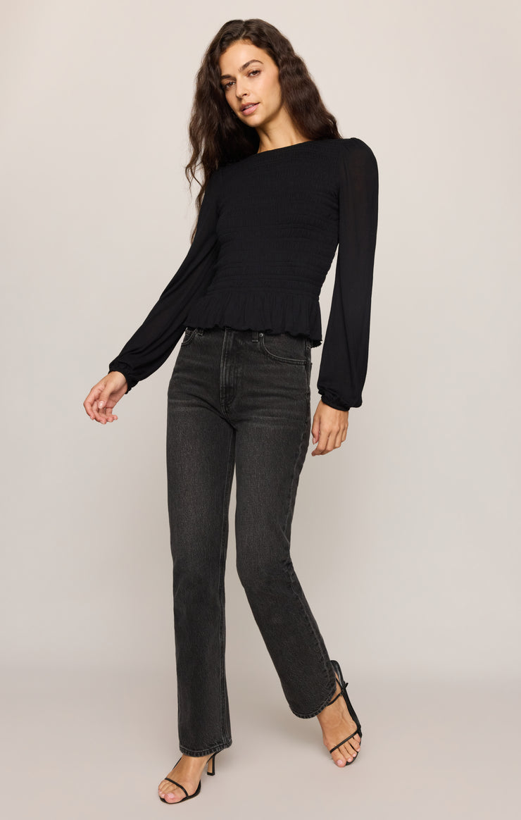 Carey Smocked Peplum Top