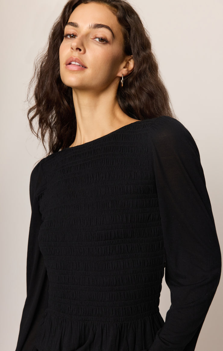 Carey Smocked Peplum Top