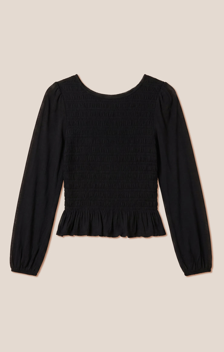 Carey Smocked Peplum Top
