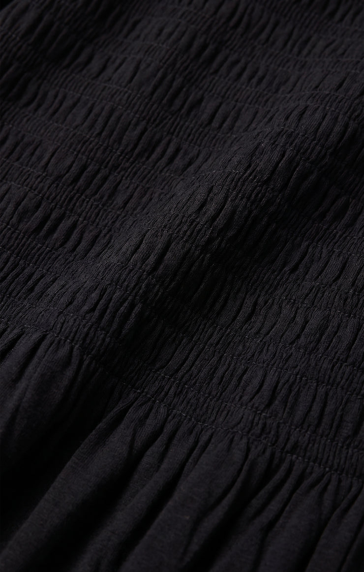 Tops Carey Smocked Peplum Top Black