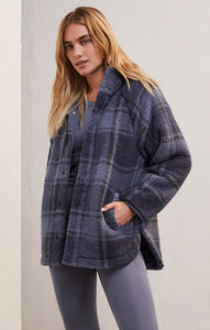 JacketsCross Country Plaid Sherpa Jacket Blue Ash