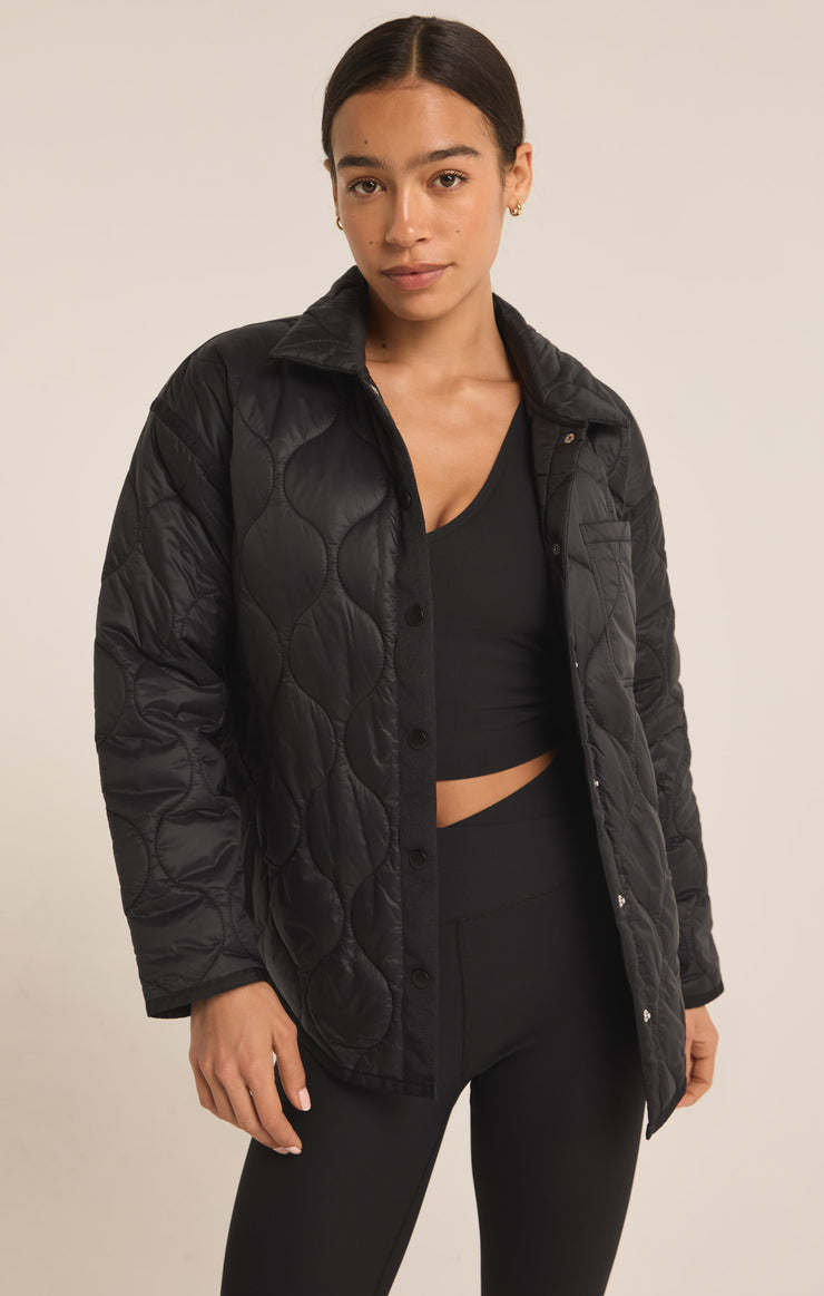 Jackets Time Is Now Quilted Jacket Black