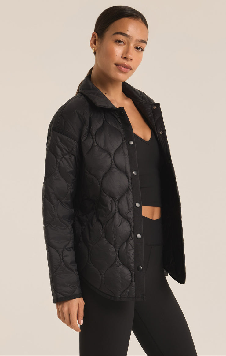 Jackets Time Is Now Quilted Jacket Black