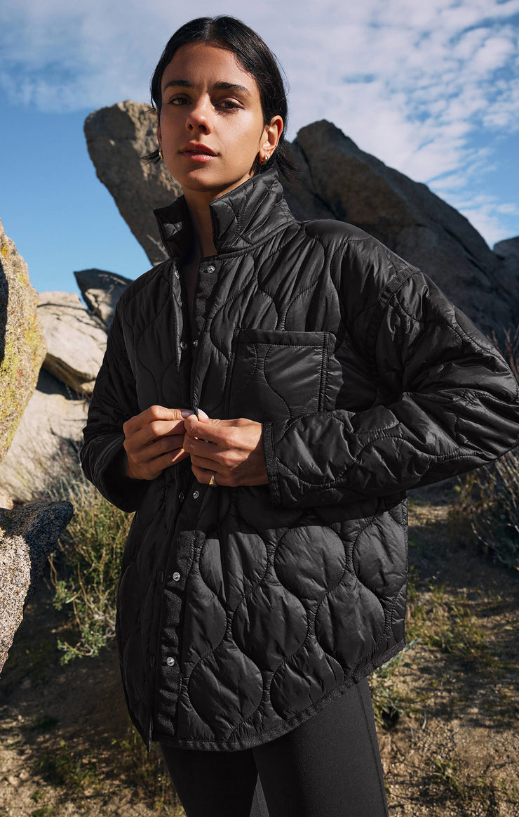 Jackets Time Is Now Quilted Jacket Black