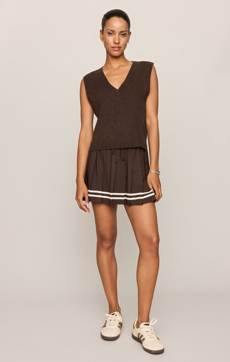 Skirts Bleacher Babe Performance Mini Skirt Dark Chocolate