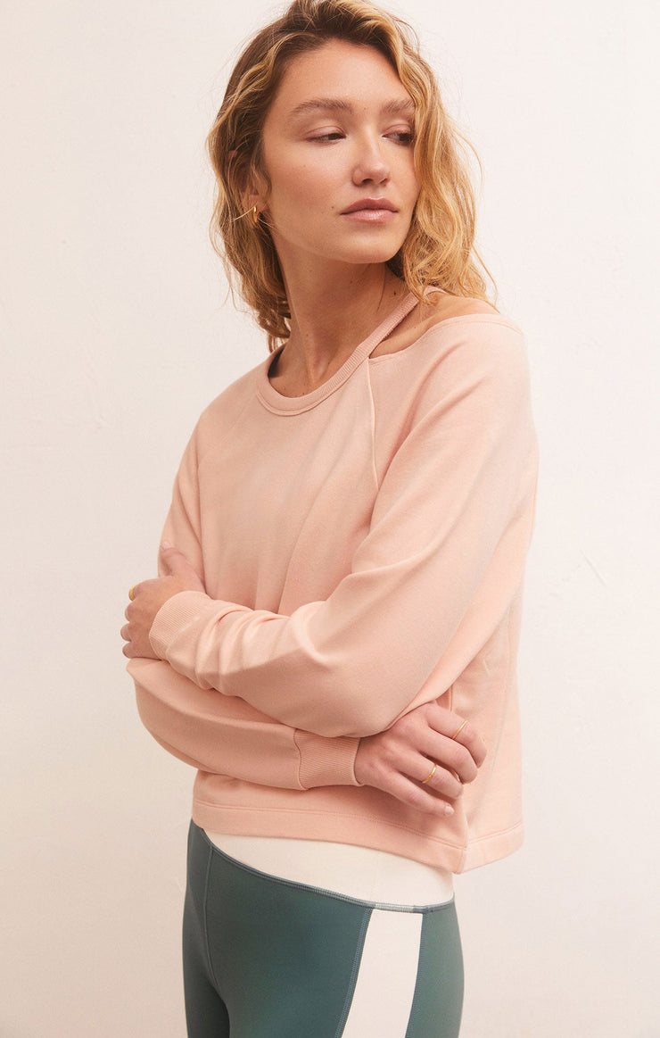 Tops Studio Modal Fleece Sweatshirt Rose Quartz