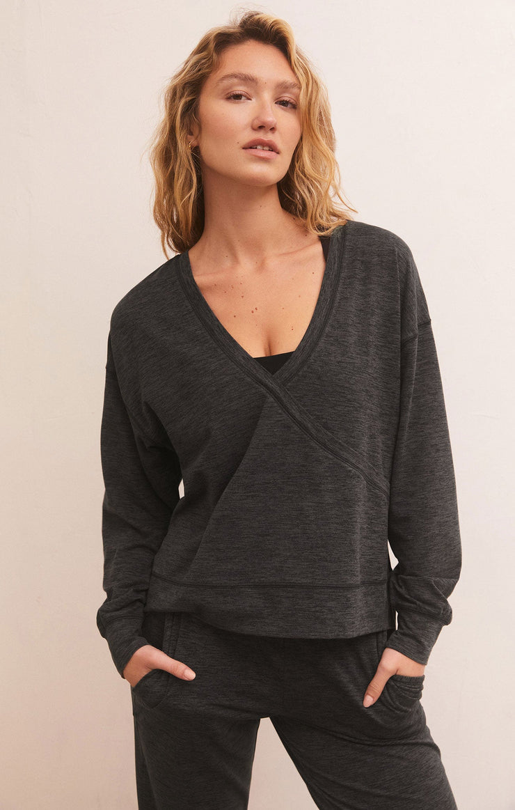 Tops Ultra Soft Reversible Top Heather Black