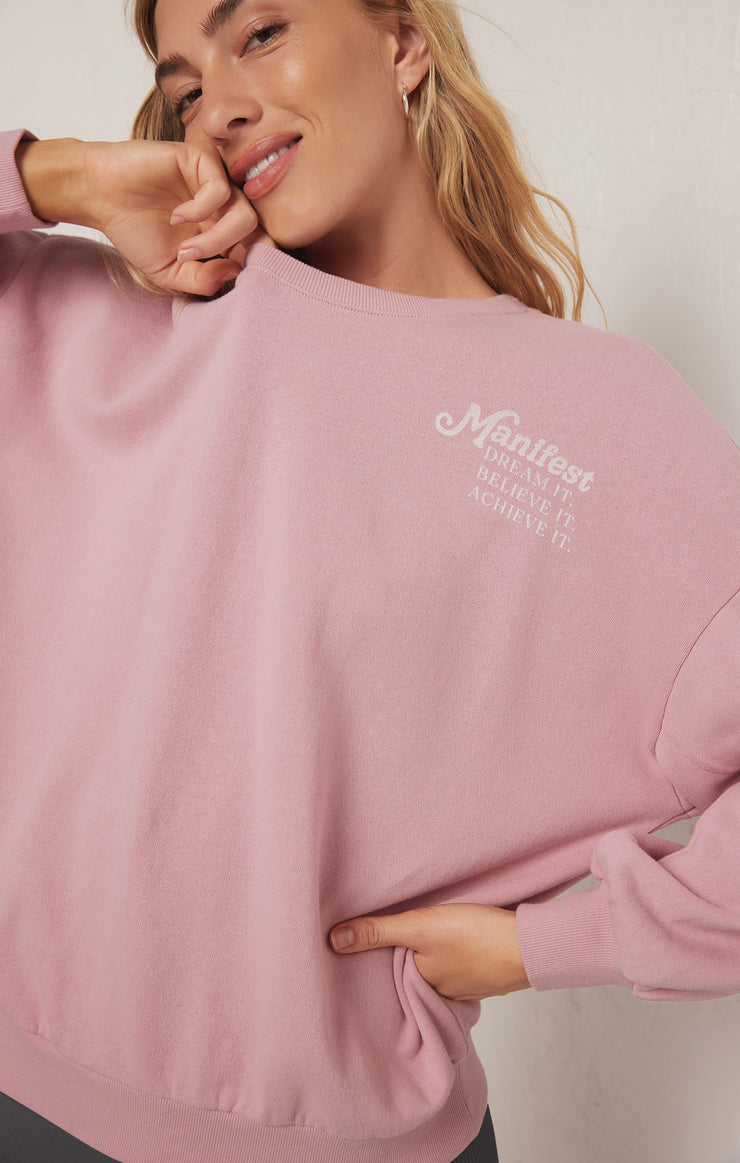Tops Oversized Manifest Sweatshirt Pink Passion