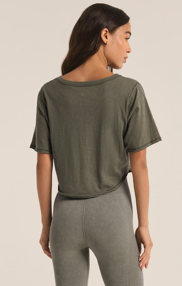 Tops Free Flowing Tee Olive Crush