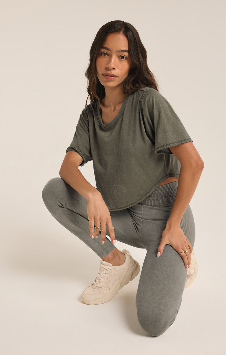 Tops Free Flowing Tee Olive Crush