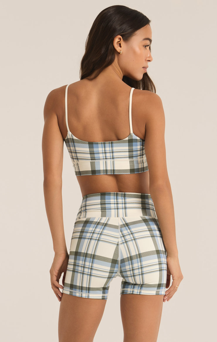 Tops Shine Plaid Bra Sandstone