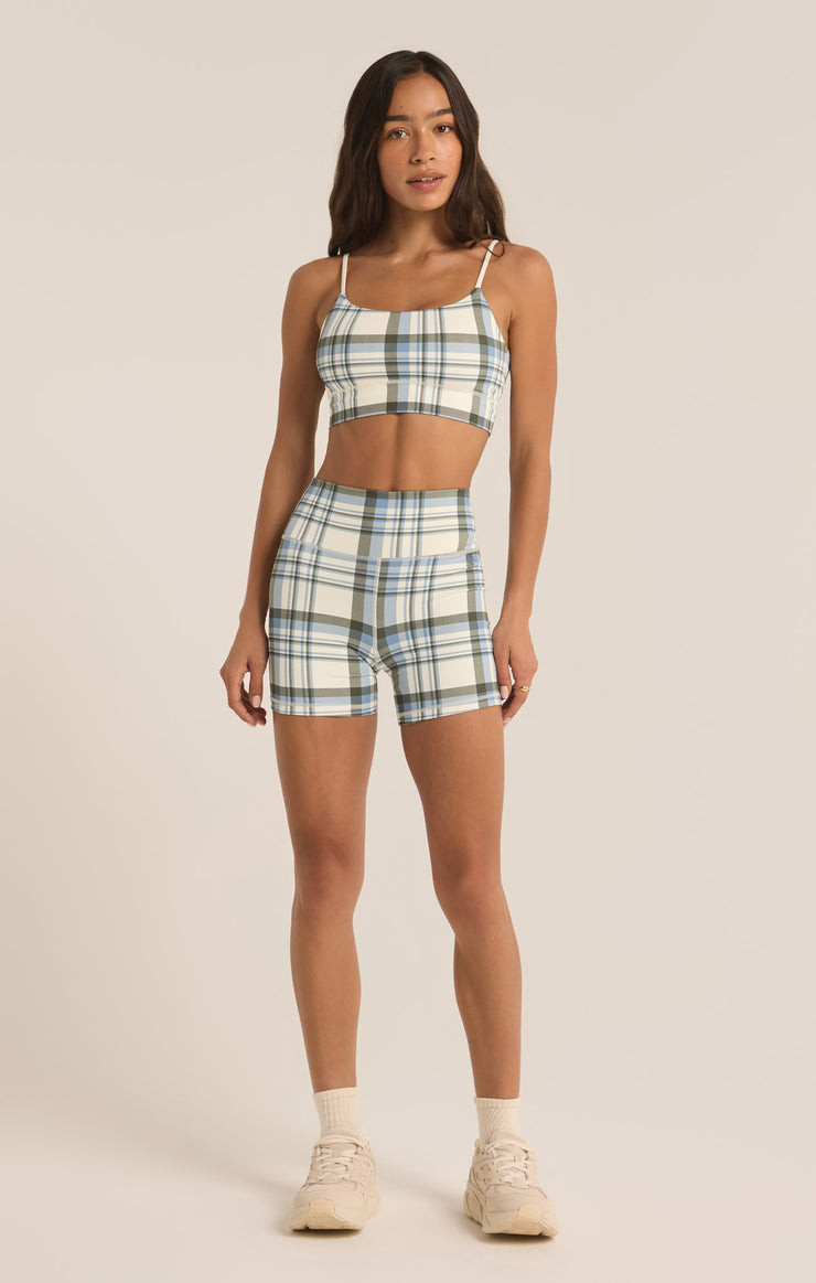 Tops Shine Plaid Bra Sandstone