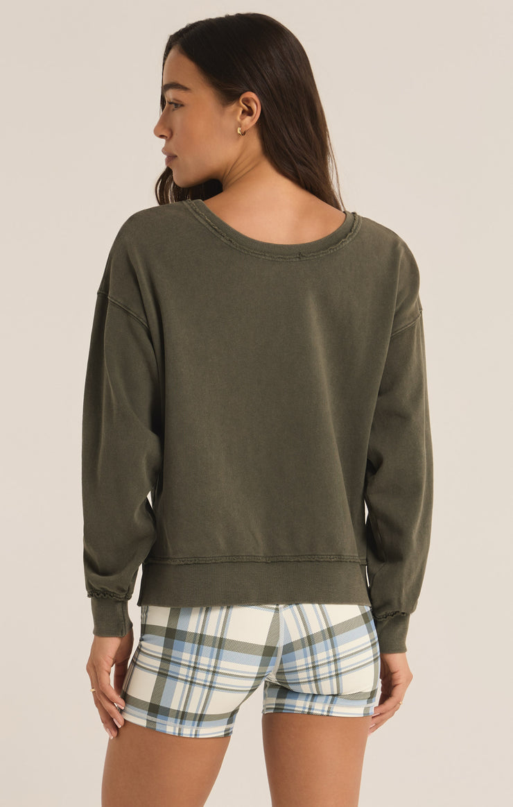 Tops Reversible Washed Sweatshirt Reversible Washed Sweatshirt