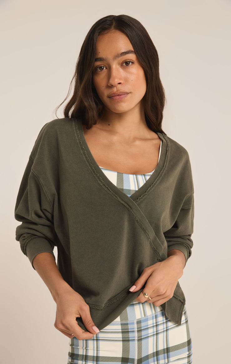 Tops Reversible Washed Sweatshirt Reversible Washed Sweatshirt