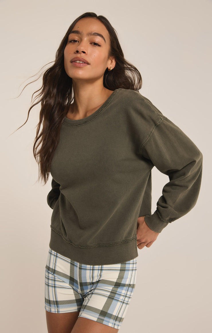 Tops Reversible Washed Sweatshirt Reversible Washed Sweatshirt