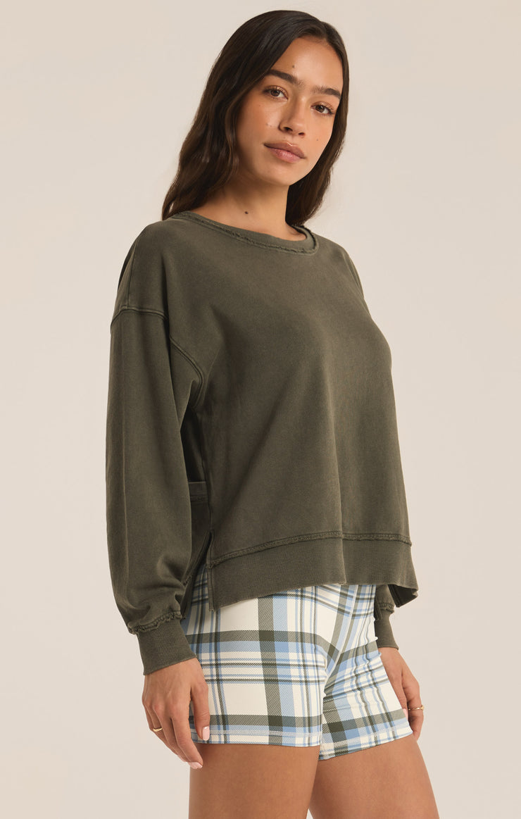 Tops Reversible Washed Sweatshirt Grape Leaf