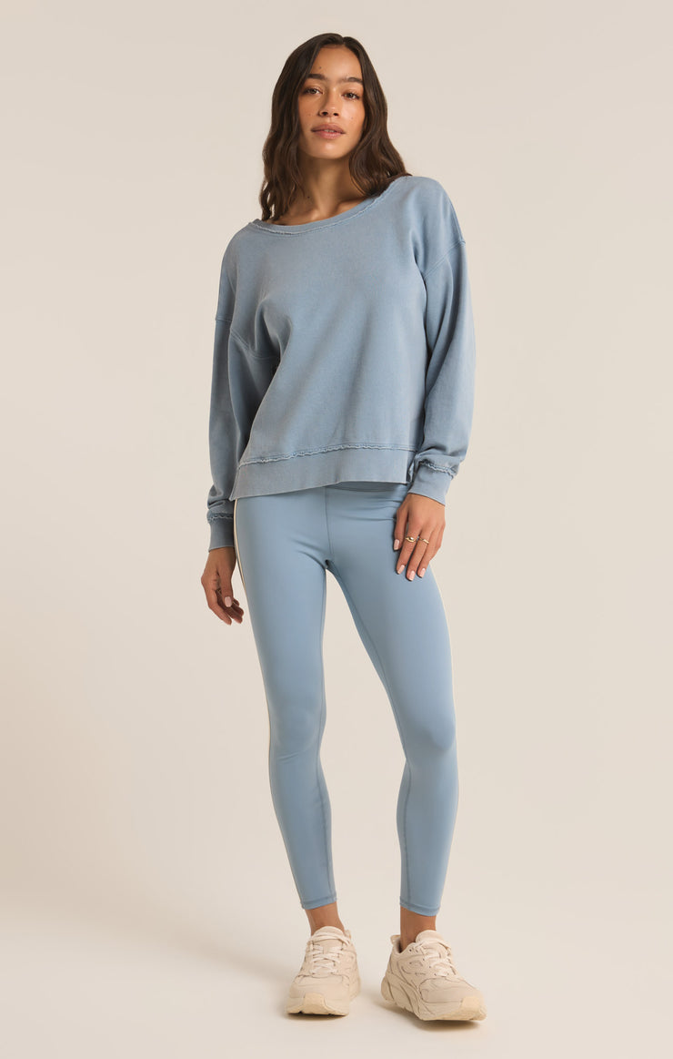 Tops Reversible Washed Sweatshirt Light Denim