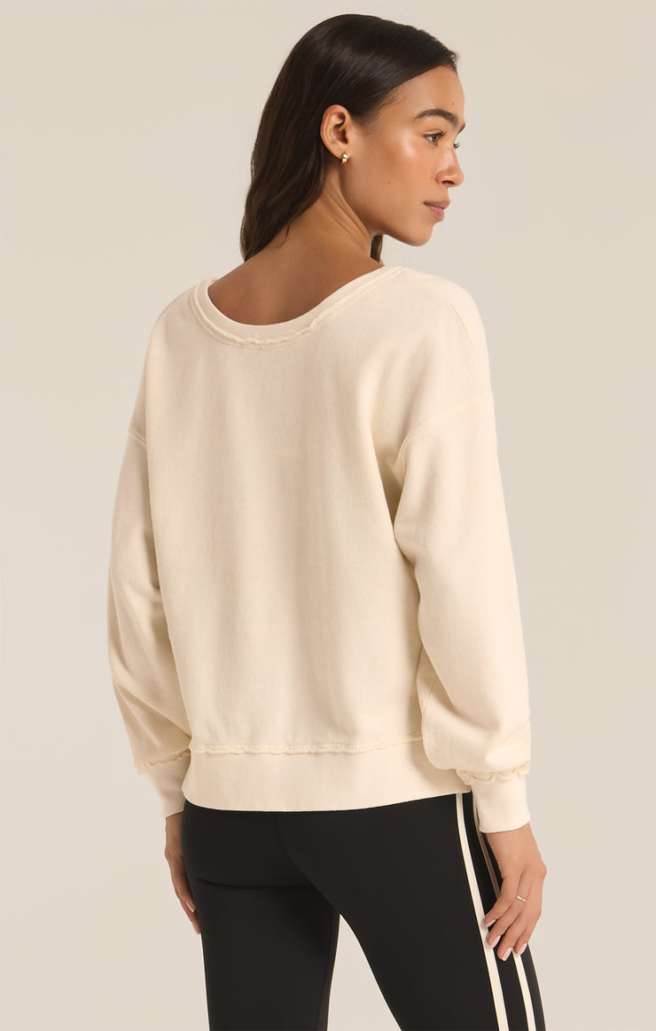 Tops Reversible Washed Sweatshirt Sandstone