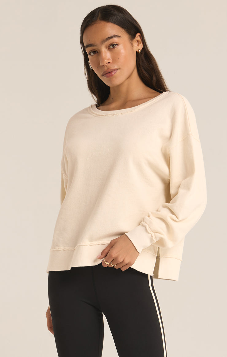 Tops Reversible Washed Sweatshirt Reversible Washed Sweatshirt