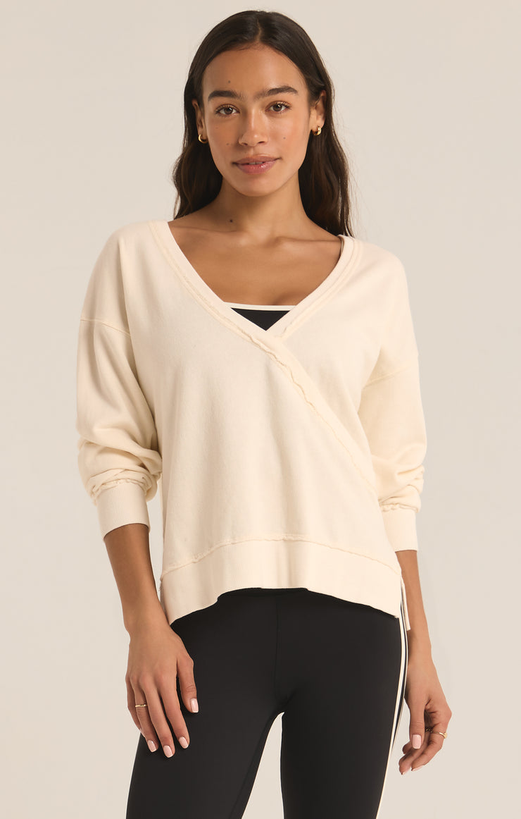 Tops Reversible Washed Sweatshirt Sandstone