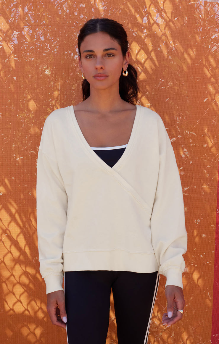 Tops Reversible Washed Sweatshirt Sandstone