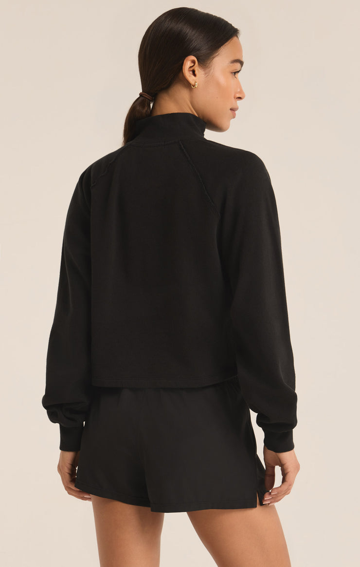 Tops On The Run Half Zip Sweatshirt Black