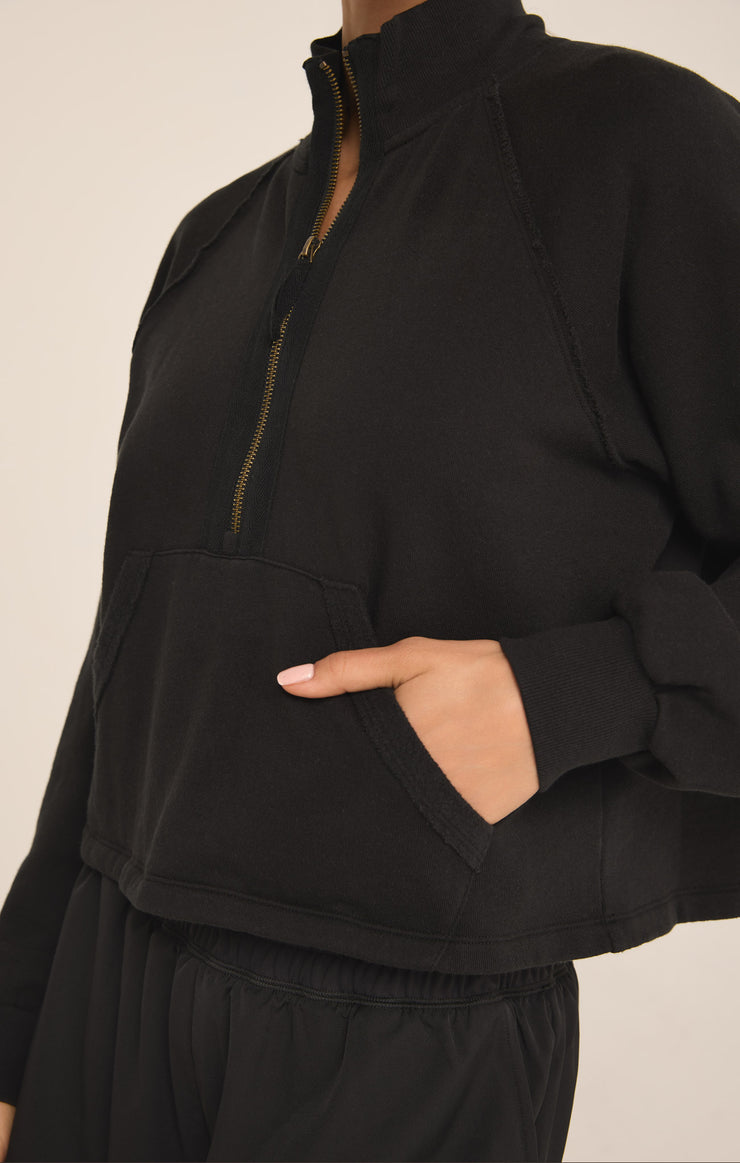 Tops On The Run Half Zip Sweatshirt Black