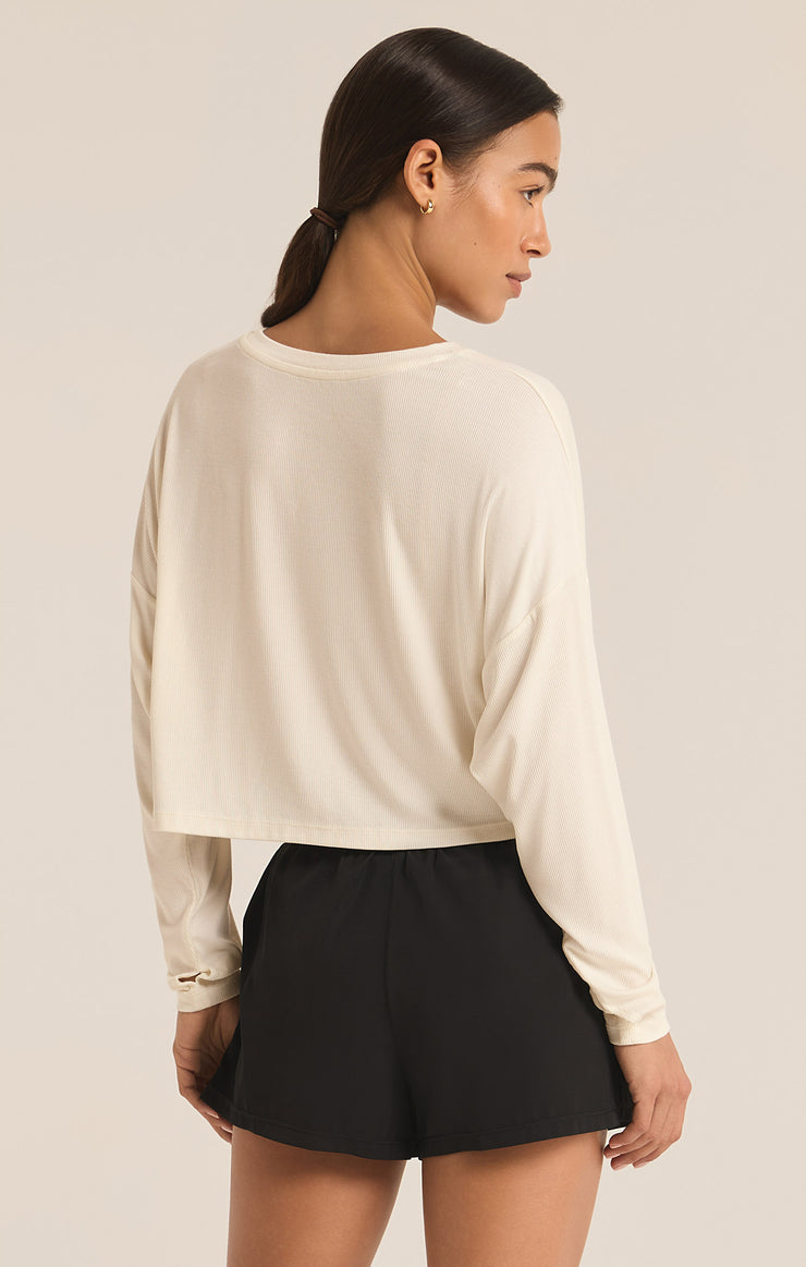 Tops Layer On Rib Long Sleeve Top Sea Salt