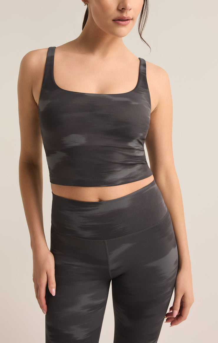 Tops Eclipse Camo Cropped Tank Black