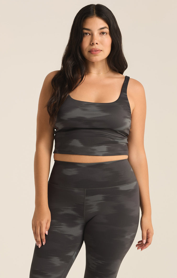 Tops Eclipse Camo Cropped Tank Black