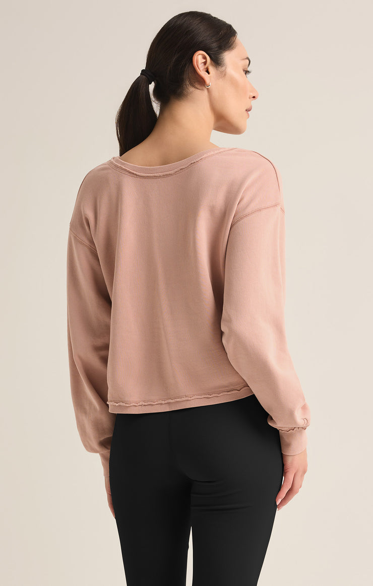 Tops Reversible Twist Fleece Sweatshirt Cashmere Pink