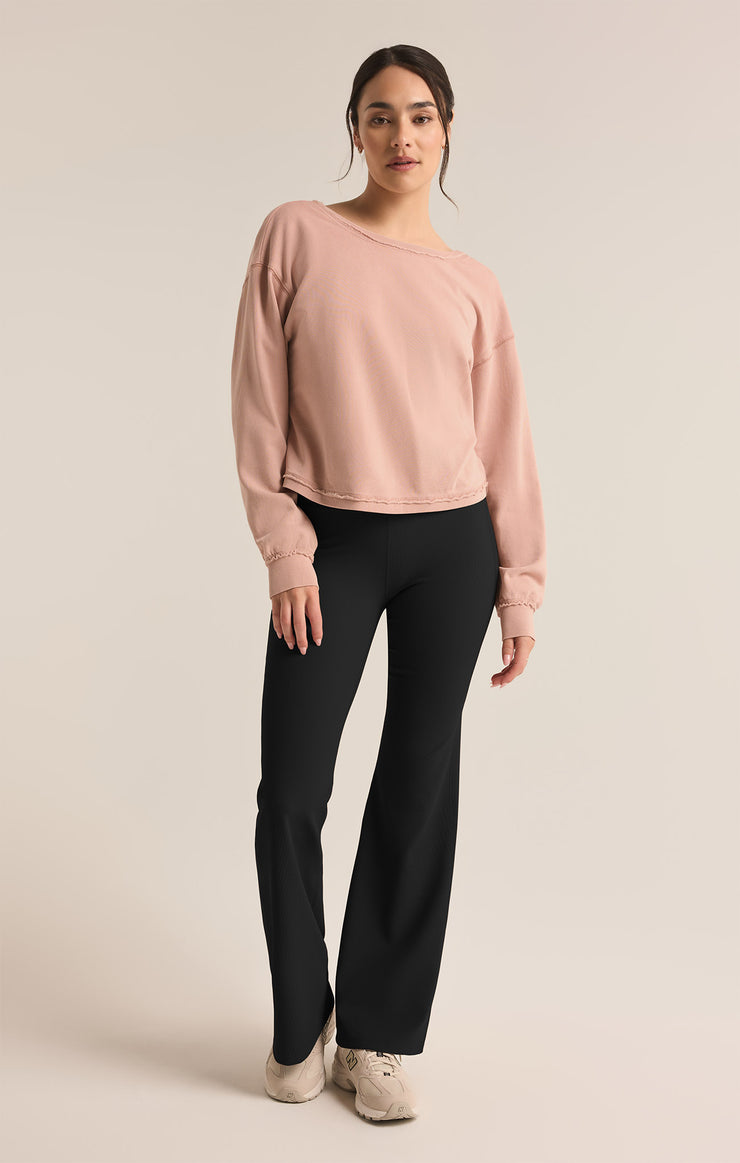 Tops Reversible Twist Fleece Sweatshirt Cashmere Pink