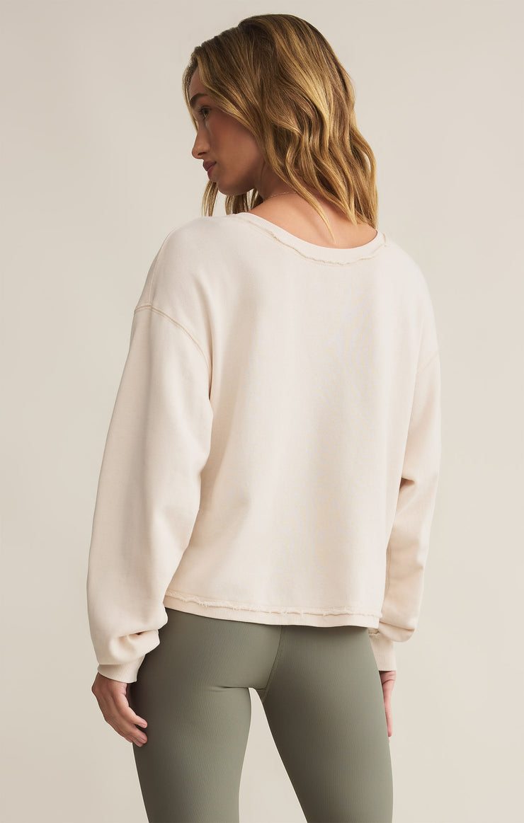 Tops Reversible Twist Fleece Sweatshirt Winter White