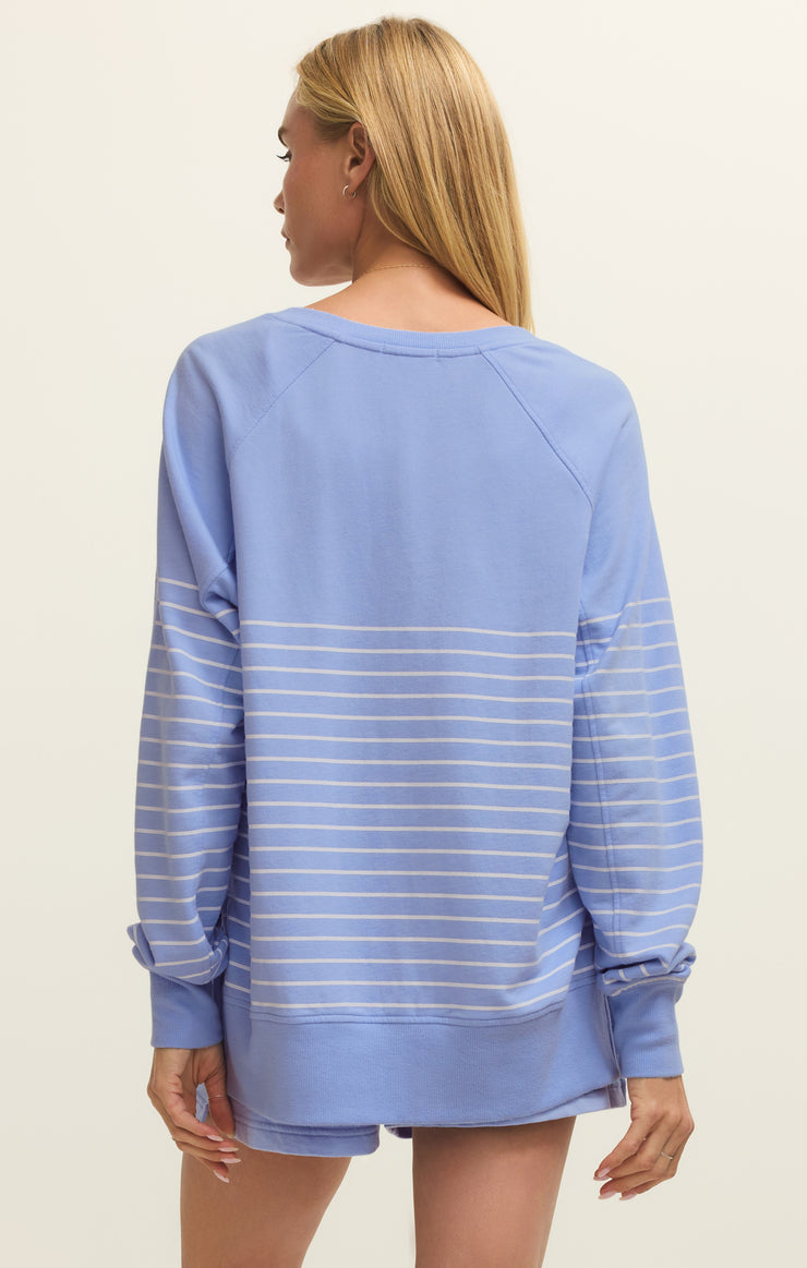 Tops Weekender Stripe V-Neck Barcelona Blue