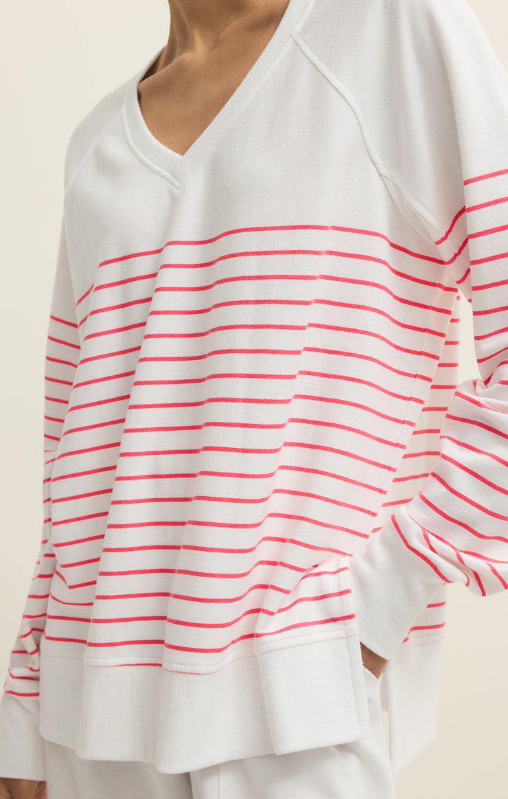 Tops Weekender Stripe V-Neck White