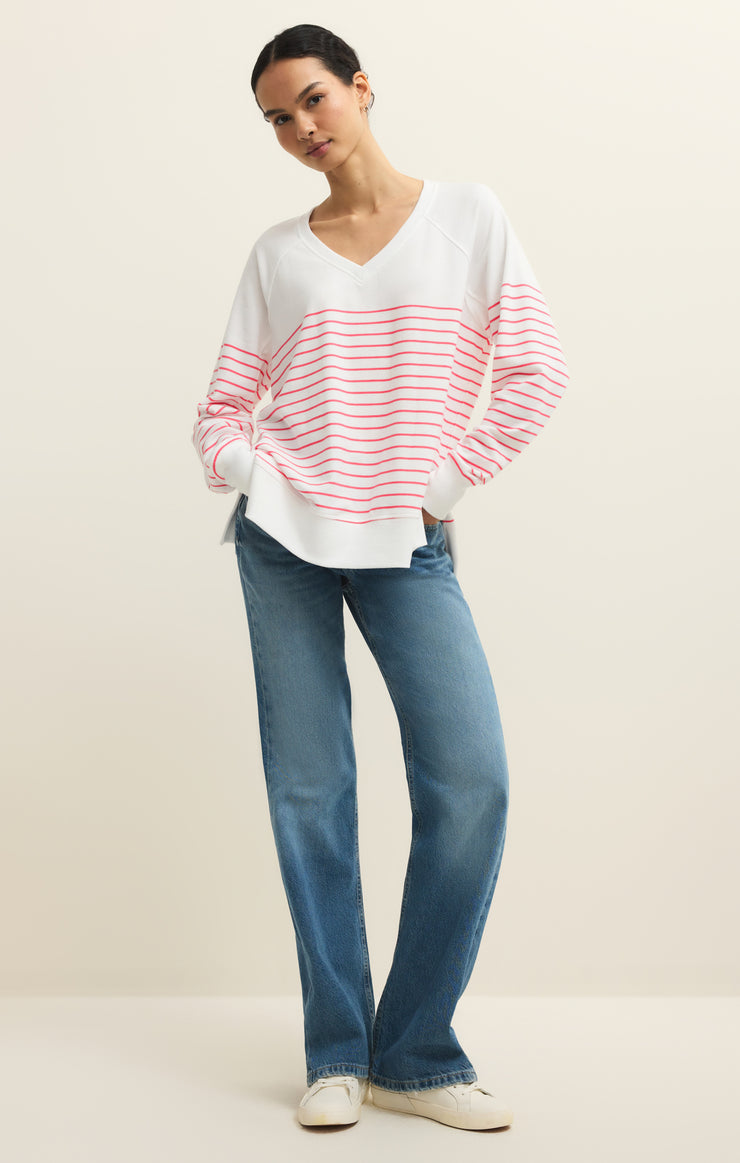 Tops Weekender Stripe V-Neck White