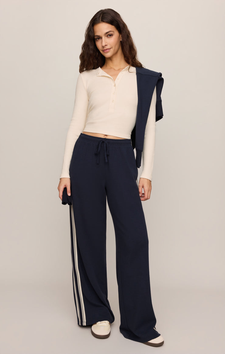 Tops All In Cropped Henley Top Sandstone