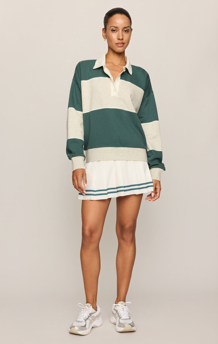 Tops Study Break Polo Sweatshirt Feather Grey