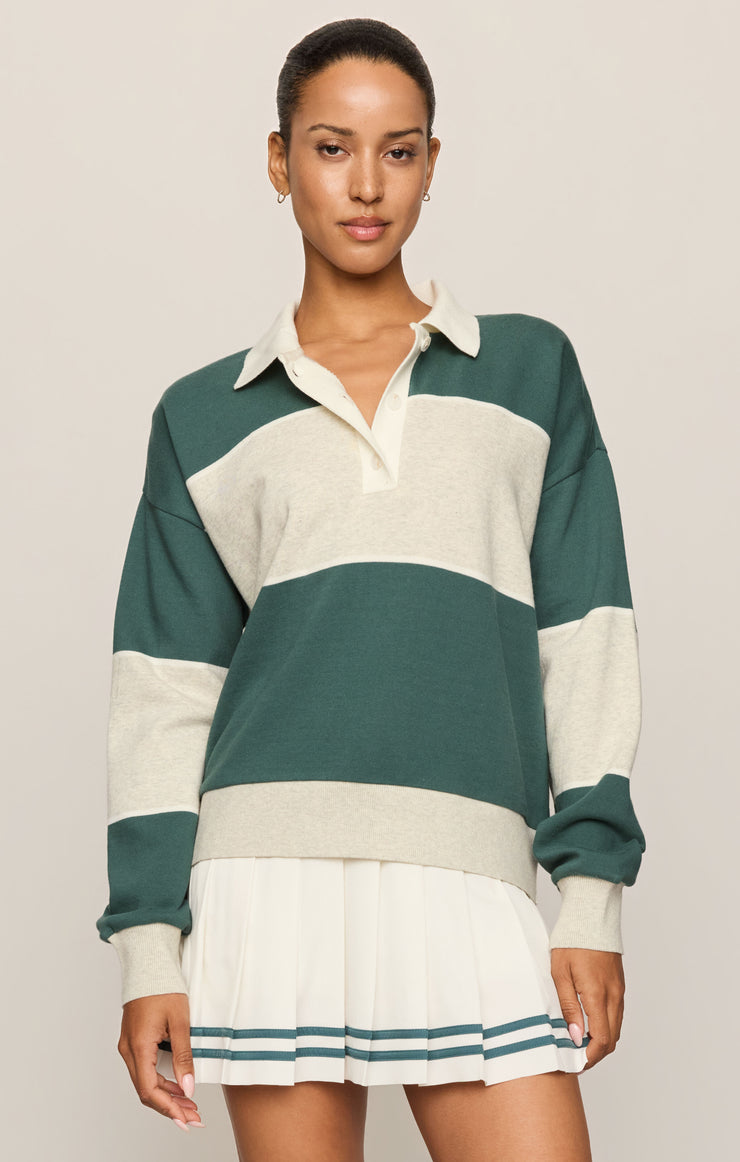 Tops Study Break Polo Sweatshirt Feather Grey