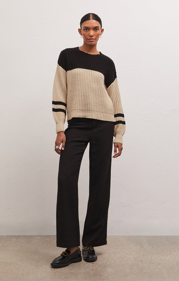 Tops Lyndon Color Block Sweater Oat