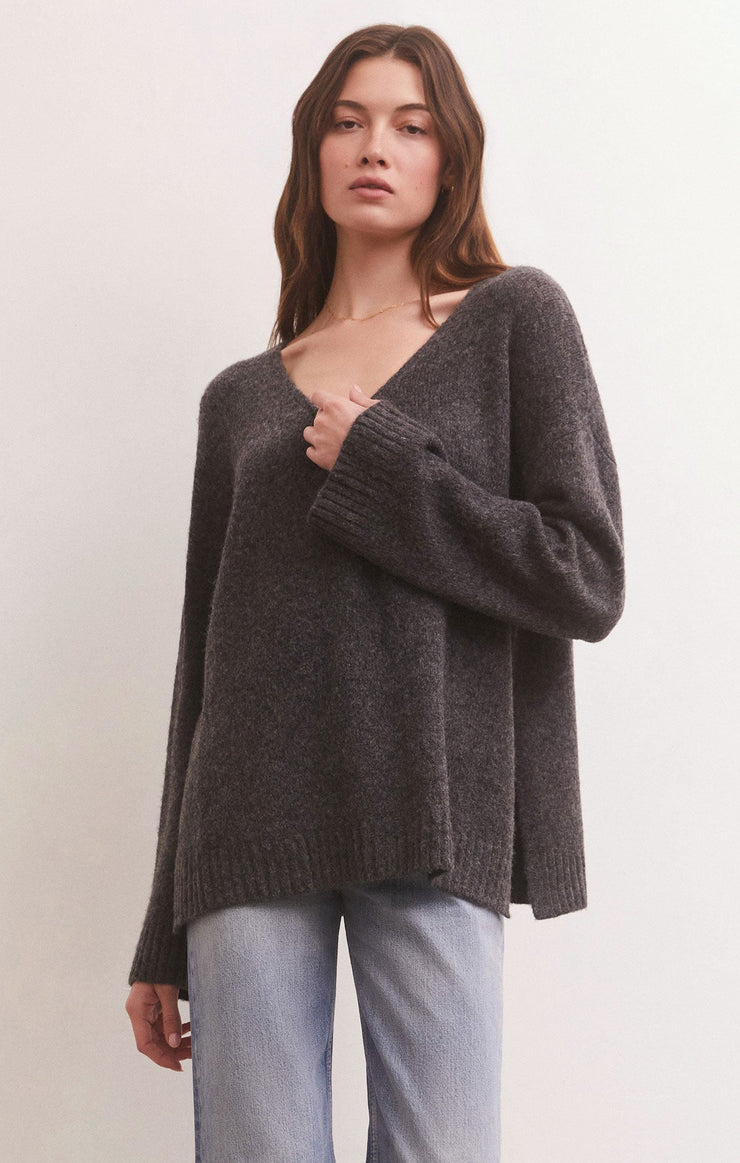 Sweaters Modern V-Neck Sweater Charcoal Heather