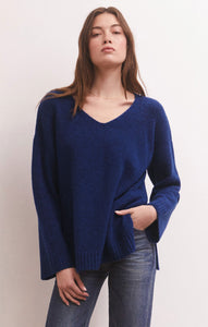 SweatersModern V-Neck Sweater Space Blue