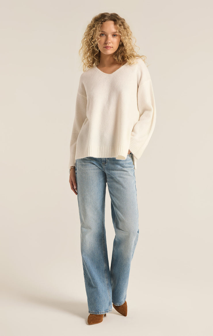 Sweaters Modern V-Neck Sweater Sea Salt