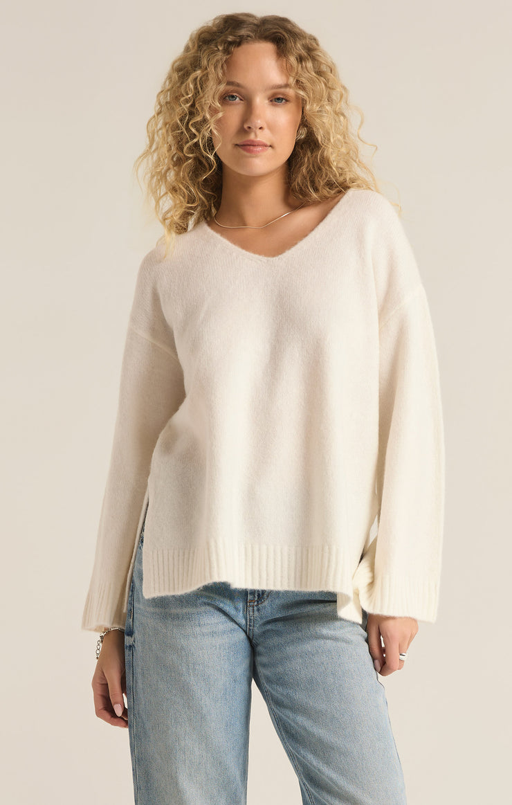 Sweaters Modern V-Neck Sweater Sea Salt