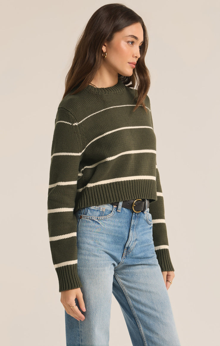 Sweaters Milan Stripe Sweater Grape Leaf