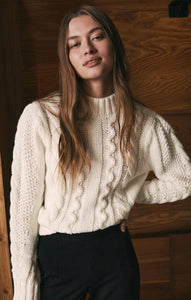 SweatersCatya Mock Neck Cable Knit Sweater Sandstone