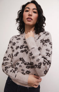 SweatersTory Floral Sweater Light Oatmeal Heather