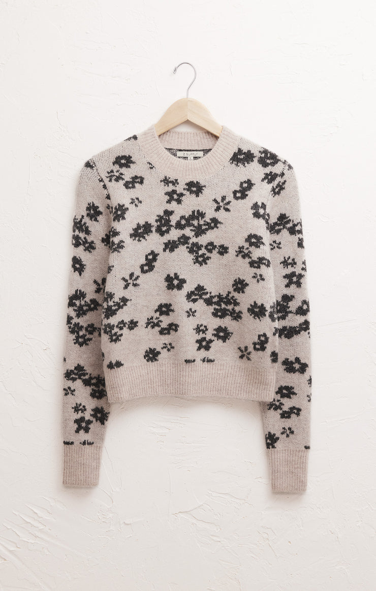 Sweaters Tory Floral Sweater Light Oatmeal Heather